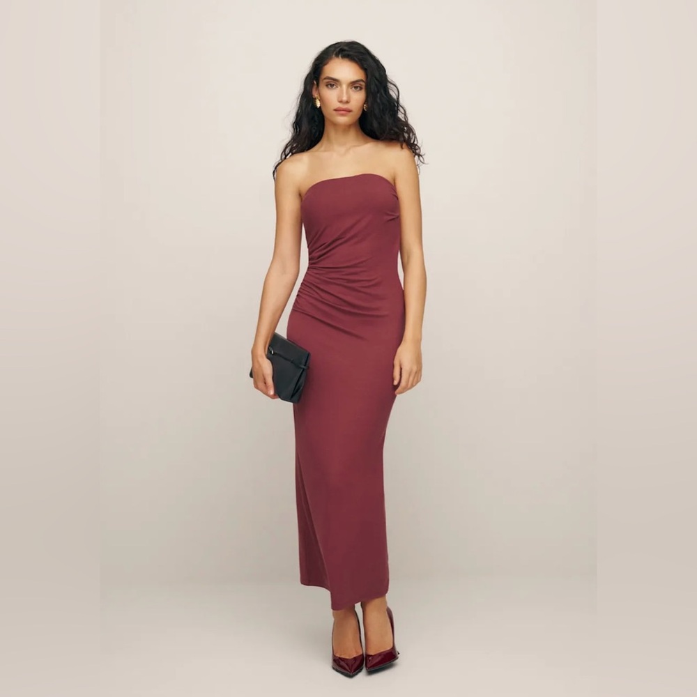 Reformation Bebe Burgundy Tube Dress
